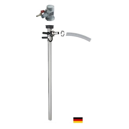 Flux Liquid Saver Drum Pump, Stainless Steel, 39" Long, Air Operated Motor, 470W Power, 6 ft hose. 24-ZORO0183